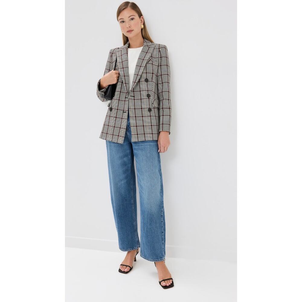 Veronica Beard Ellette Dickey Jacket Black White Multi Plaid Blazer Size 10 - Picture 15 of 16